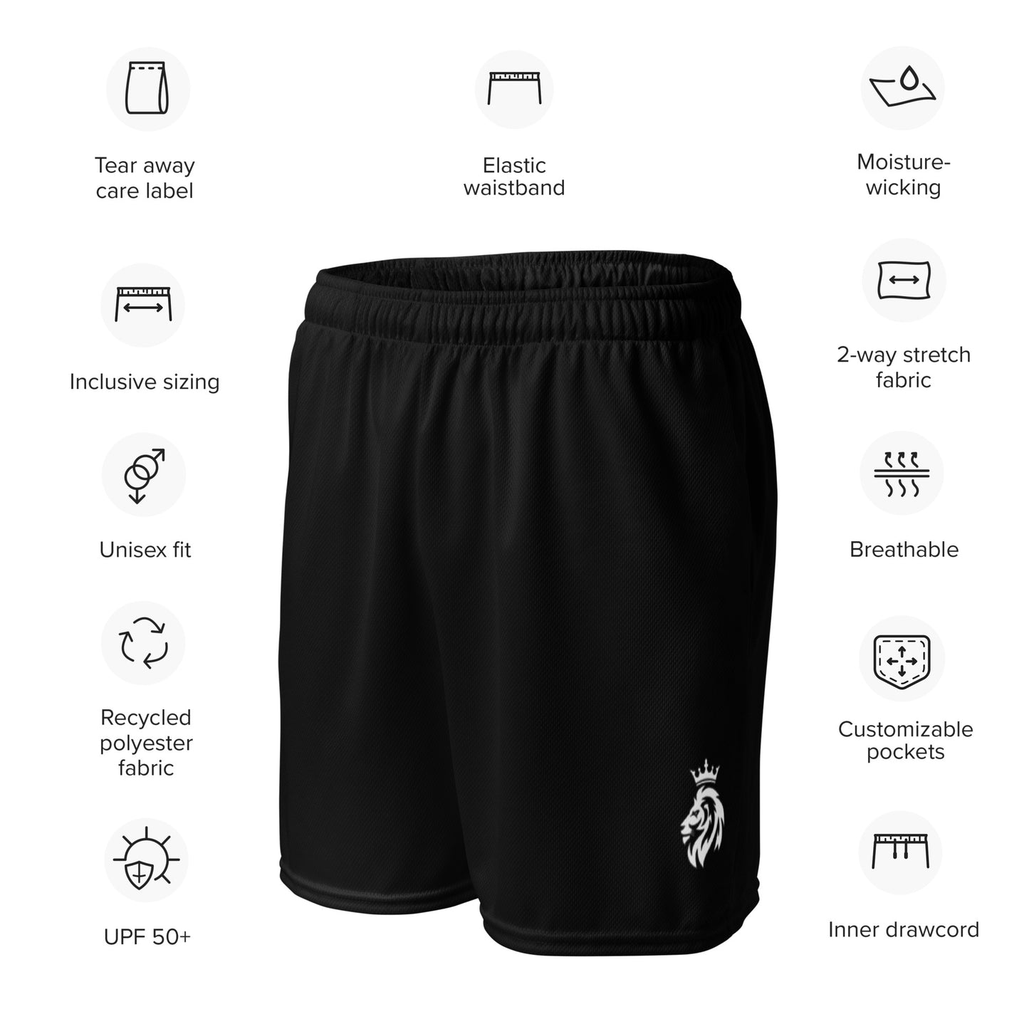Black mesh shorts