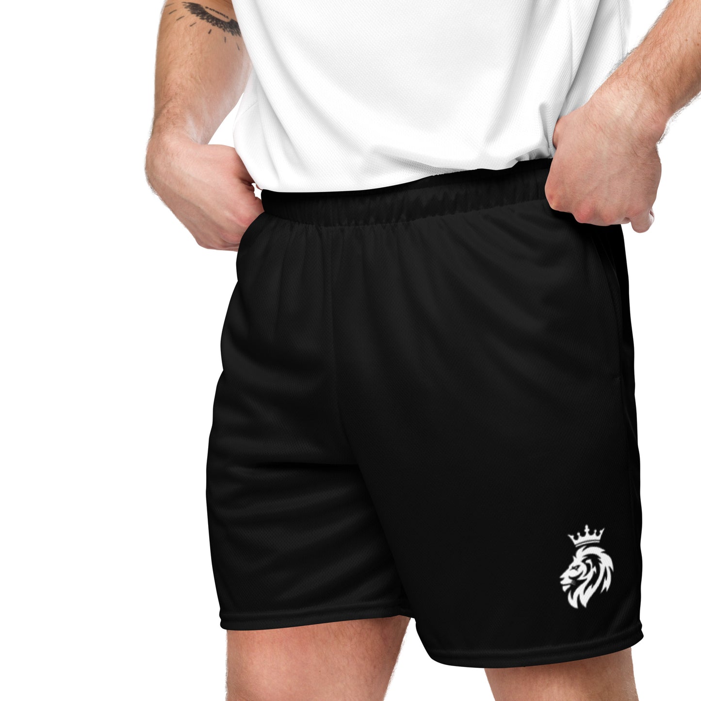 Black mesh shorts