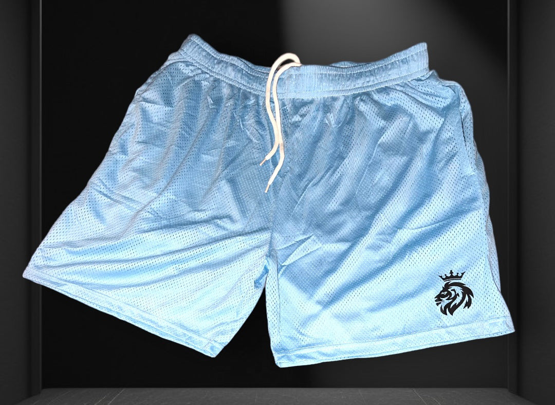 Light Blue 5 inch mesh shorts