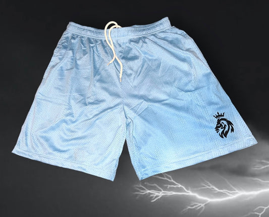 Light Blue 5 inch mesh shorts